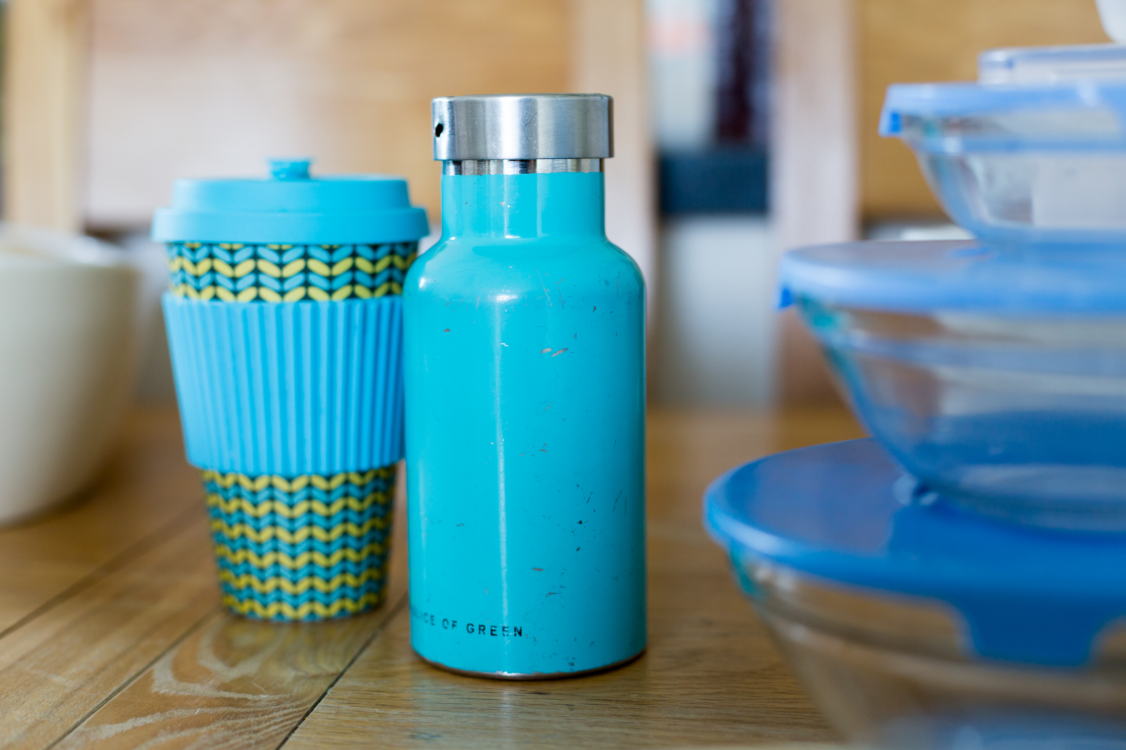 Reusable, stainless steel water bottle, reusable coffee cup